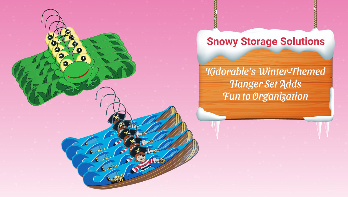 Snowy Storage Solutions: Kidorable's Winter-themed Hanger Set Adds Fun to Organization