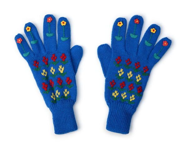 Blue Flower Gloves